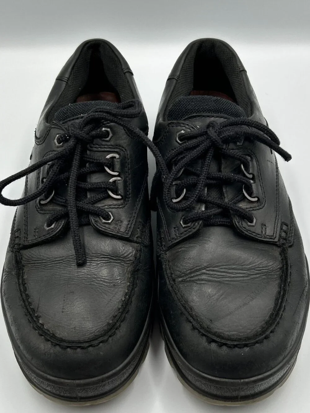 ECCO Track Goretex 25 Oxford Shoe Mens Size 9 Black Waterproof Leather Casual
